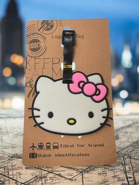 Hello Kitty with Pink Bow Silicone Luggage Tag